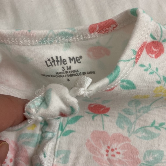 Little Me One Pieces 3 Months Floral Zipper Onesie Poshmark